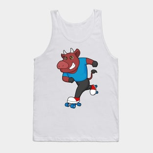 Bull at Inline skating with Roller skates Tank Top